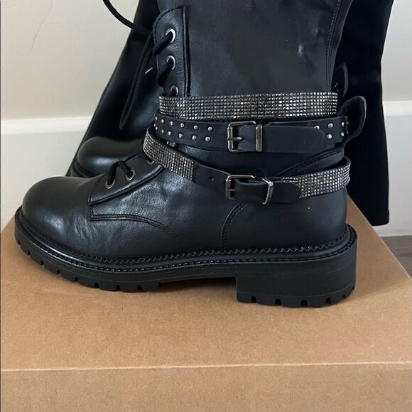 New in Box Steve Madden Over the knee Bronte boot with crystal buckles size 11 - Picture 7 of 15
